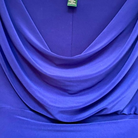 Ralph Lauren Cowl Neck Dress Side Drape Rouching Size 2 - Picture 10 of 17